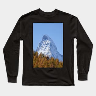 Matterhorn, autumn, trees, forest, Zermatt, Valais, Switzerland Long Sleeve T-Shirt